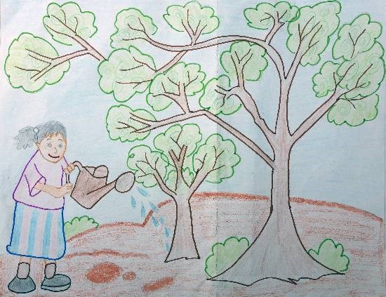 Save Trees, painting by Rajveer Singh