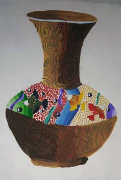 Flower Pot Painting By Rashmi