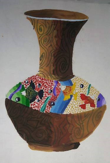 Flower pot, painting by Rashmi Ramchandra Savadatti