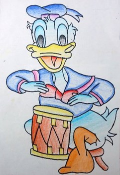 Donald Duck Painting by Sakshi Deepak Lanjekar