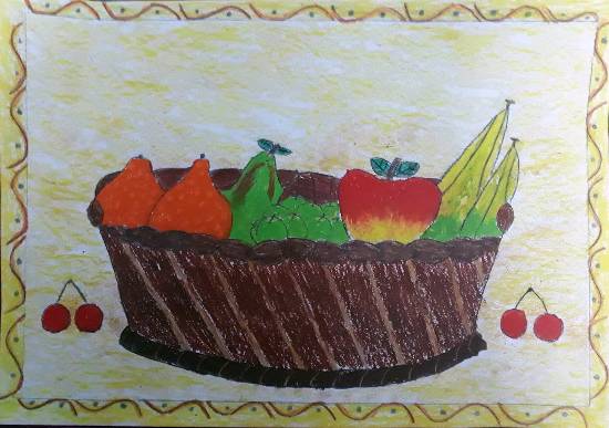 Painting  by Sargun Maini - My Fruit Basket