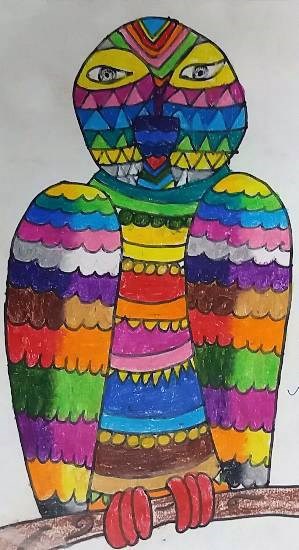 Owl, painting by Sohan Raghavendra Edke