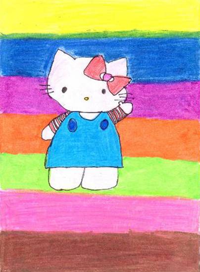 Painting  by Swanandi Ananda Babrekar - Hello Kitty