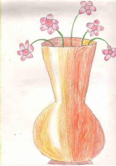 Flower pot, painting by Swanandi Ananda Babrekar