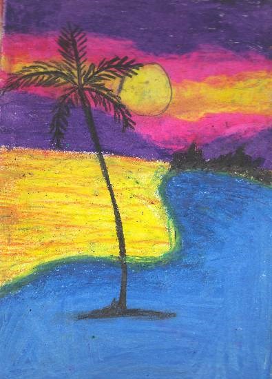 Sea shore, painting by Swanandi Ananda Babrekar