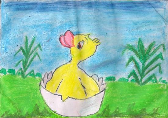 Welcome ducky, painting by Swanandi Ananda Babrekar