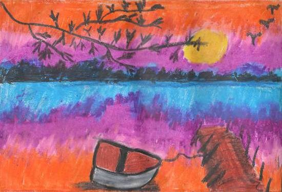Boat, painting by Swanandi Ananda Babrekar