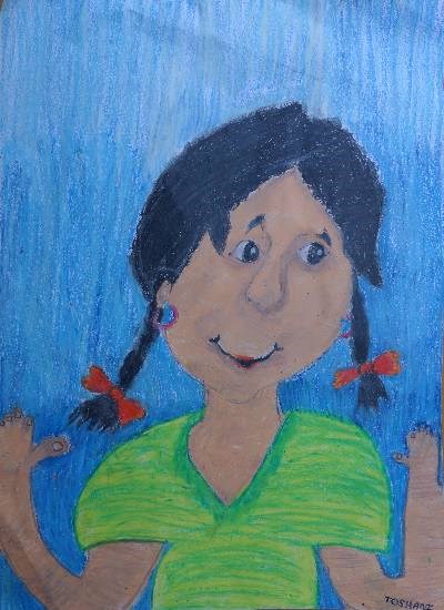 Save girl child, painting by Toshani Mehra