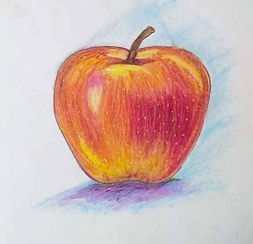 An apple a day keeps a doctor away, painting by Toshani Mehra