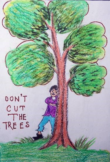 Save Trees, painting by Turjnema Khatun
