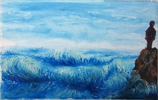 Loneliness in life, painting by Akhalesh Ahirwar