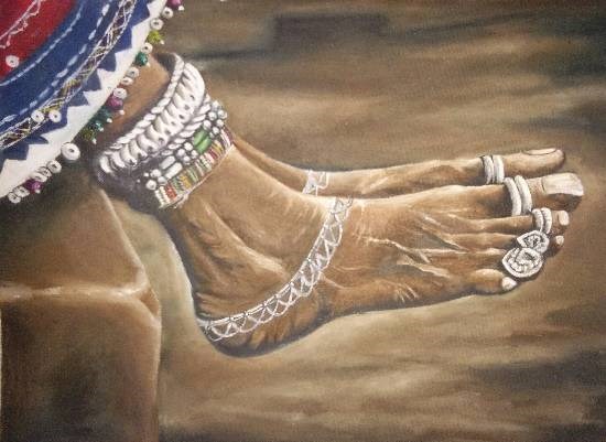 Nelipot, painting by Amita Rajender Saroya