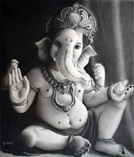 Painting  by Komal Ajay Kumthekar - Ganesha