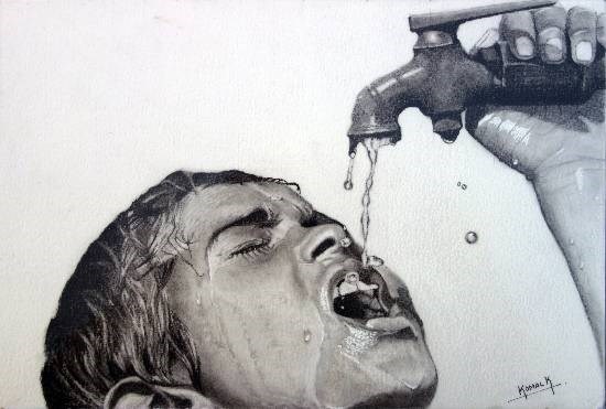 Save water, painting by Komal Ajay Kumthekar