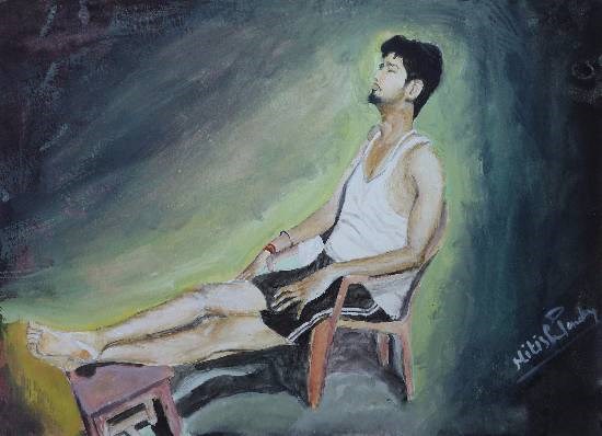 Rest, painting by Nitish Pandey