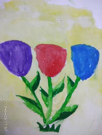 Painting  by Navya Harendra Mishra - Flower Bunch