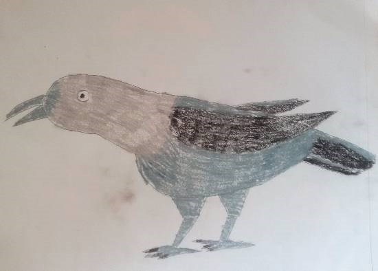Crow, painting by Navya Harendra Mishra