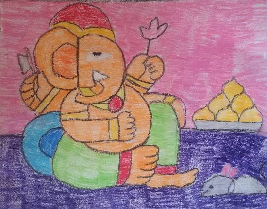 Ganesha, painting by Navya Harendra Mishra