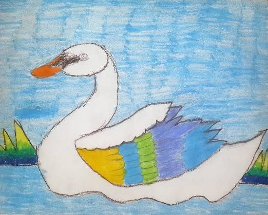 Swan, painting by Navya Harendra Mishra