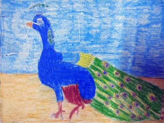 Peacock, painting by Navya Harendra Mishra