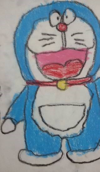 Doraemon, painting by Navya Harendra Mishra