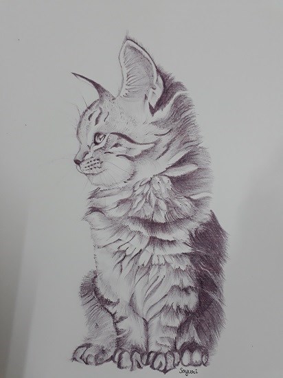 Curious creature, painting by Sayuri Sunil Bhanap