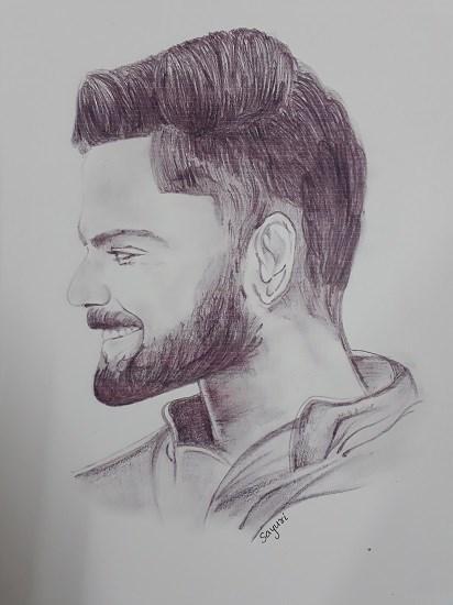 Virat Kohli, painting by Sayuri Sunil Bhanap