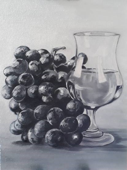 Grapes, painting by Sayuri Sunil Bhanap