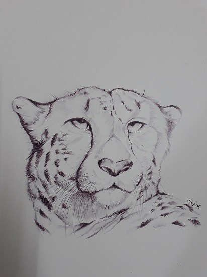 Cold stare, painting by Sayuri Sunil Bhanap