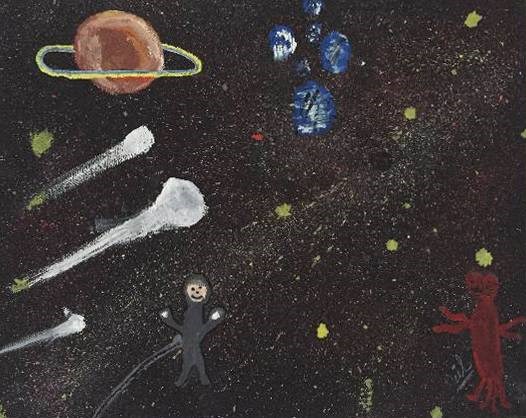 Outer space, painting by Neil Gaur