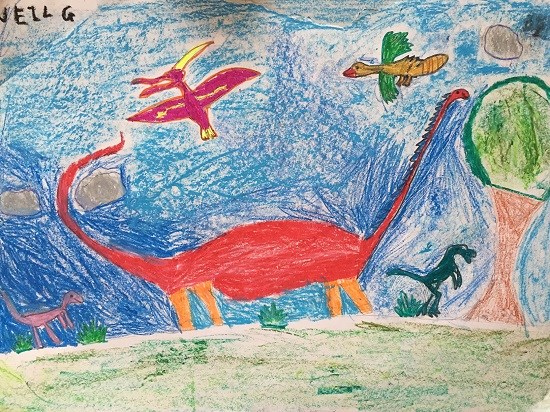 Dinosaur, painting by Neil Gaur