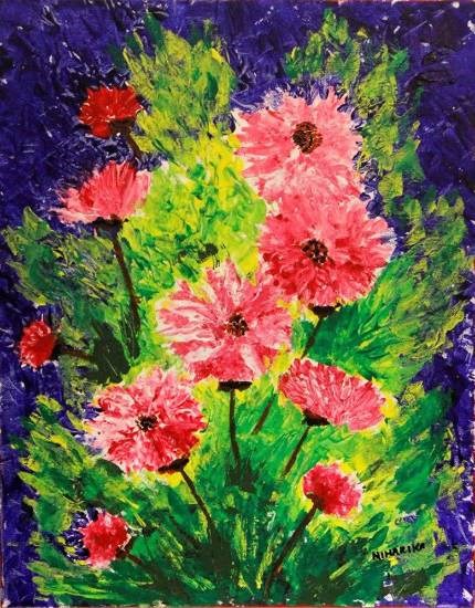 Flowers, painting by Niharika Supratik Ghosh