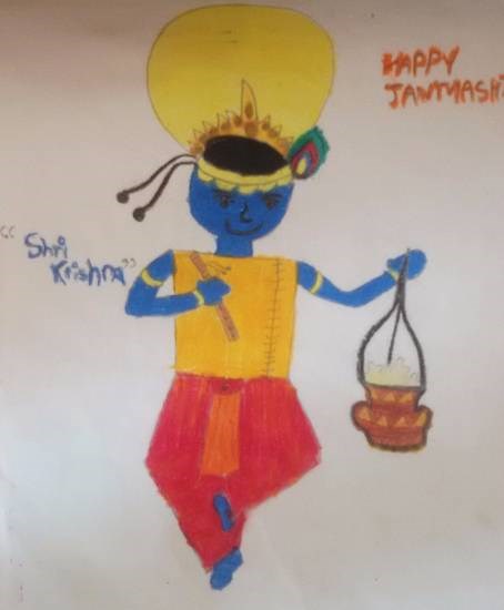 Krishna, painting by Nilesh Harendra Mishra