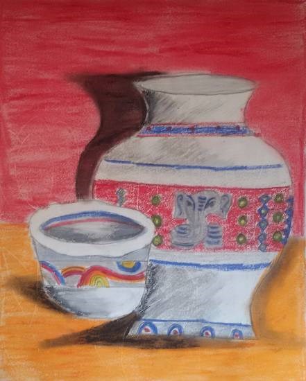 Pots, painting by Nilesh Harendra Mishra