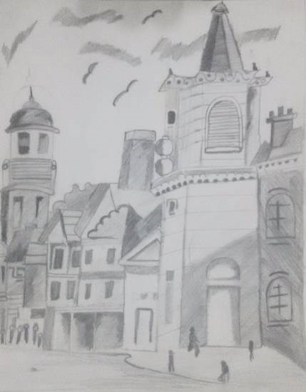Castle, painting by Nilesh Harendra Mishra