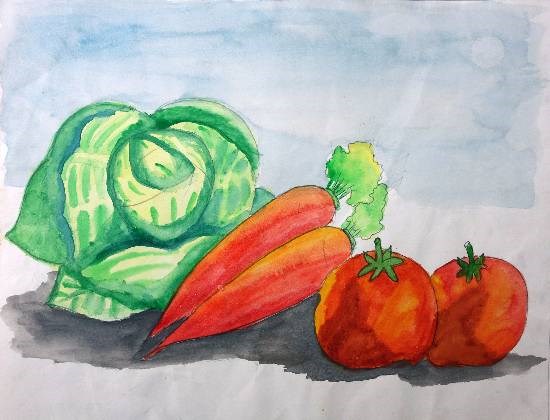Vegetables, painting by Nilesh Harendra Mishra