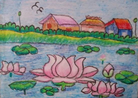 Lotuses, painting by Nilesh Harendra Mishra