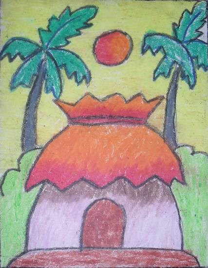 Hut, painting by Nilesh Harendra Mishra