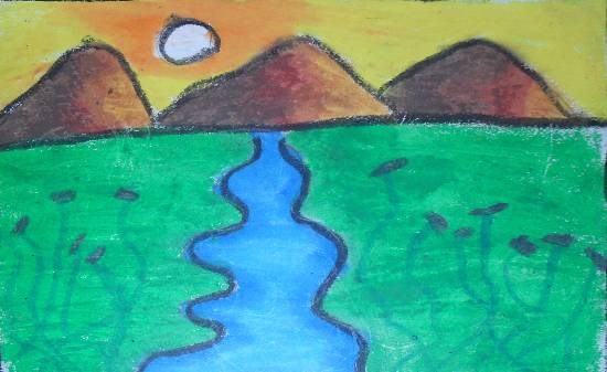 Mountains, painting by Nilesh Harendra Mishra