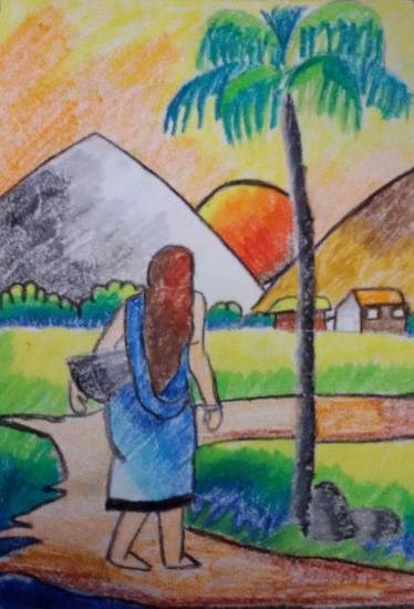 Woman, painting by Nilesh Harendra Mishra