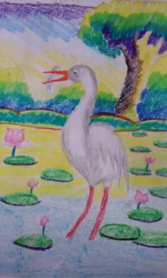 Swan, painting by Nilesh Harendra Mishra