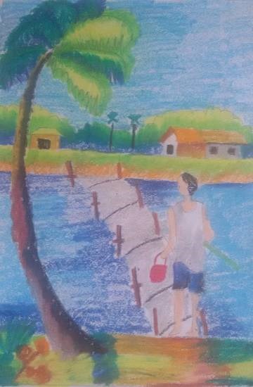 Bridge, painting by Nilesh Harendra Mishra