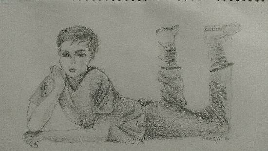 Boy, painting by Pragya Amber Gupta