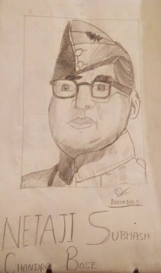Netaji Subhash Chandra Bose drawing sketch | How to draw netaji picture  with number 5 - YouTube