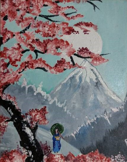 Mountains, painting by Rucha Vishwesh Damle