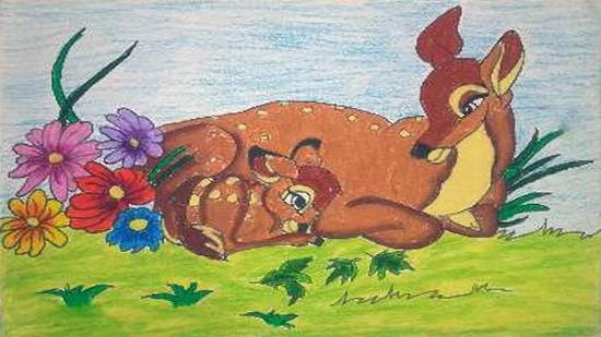 Deer, painting by Rudra Rajesh Chavan