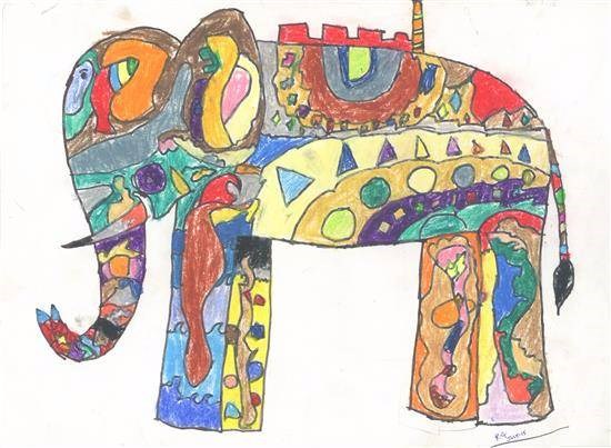Elephant, painting by Rudra Adhish Goray