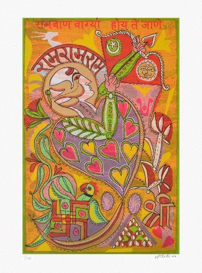 Ram Ram, painting by Jyoti Bhatt