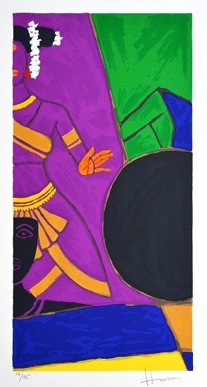 Folklore Kerala - IX, painting by M F Husain