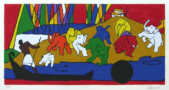Folklore Kerala - I, Limited Edition Print by  Artist M F Husain